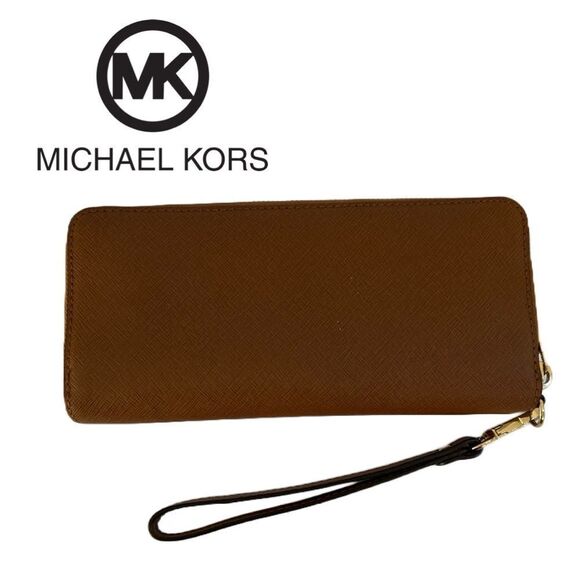 Michael Kors Jet Set Travel Continental Saffiano Leather Wallet Wristlet - Picture 2 of 4